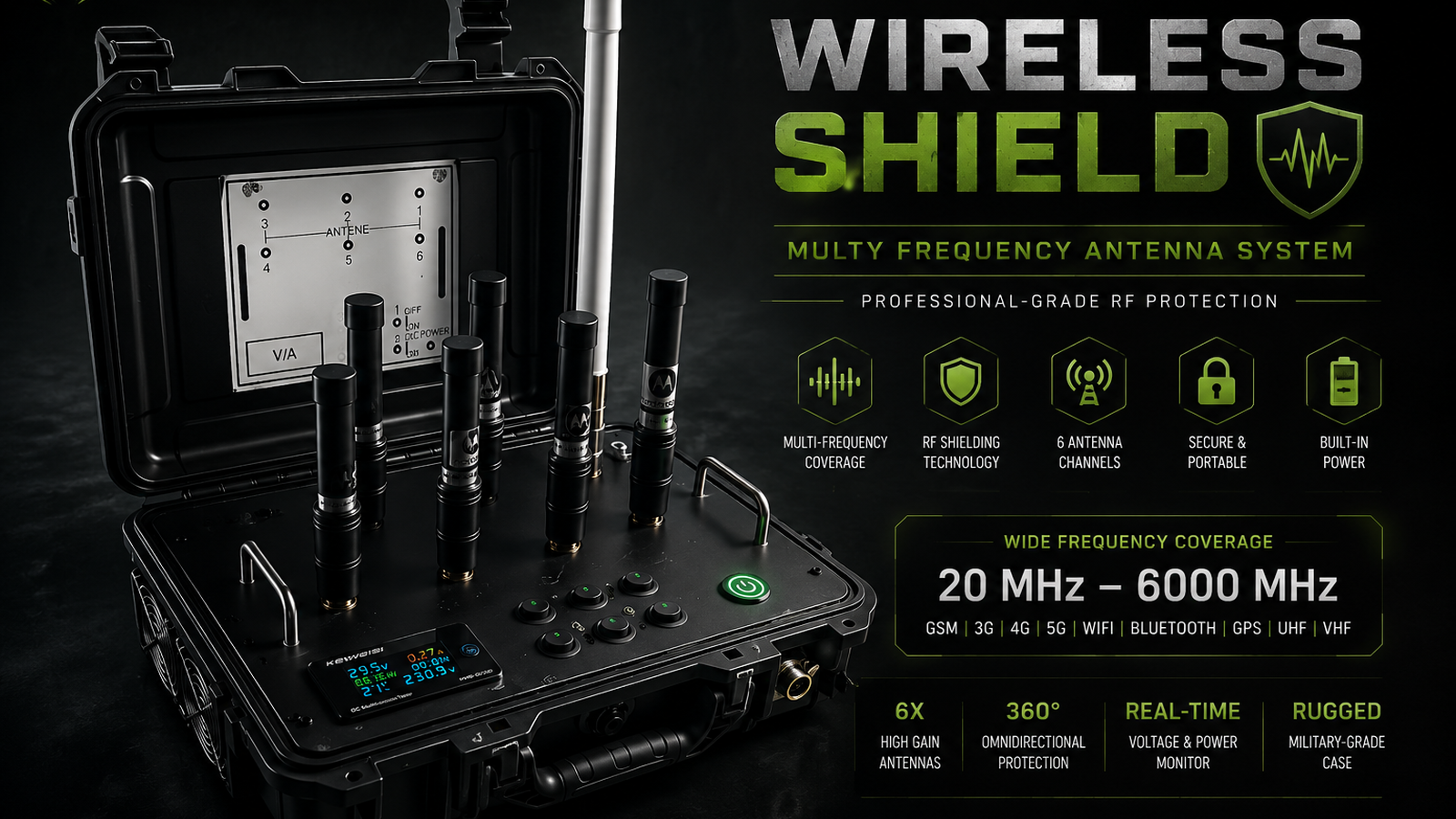 Wireless Shield multi frequency antenna
